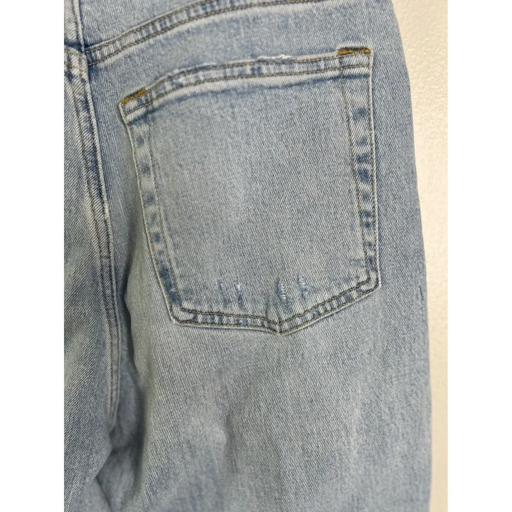 Abercrombie Fitch Womens The Dad High Rise Cross Over Light Wash Jeans Size 6S - Picture 9 of 10